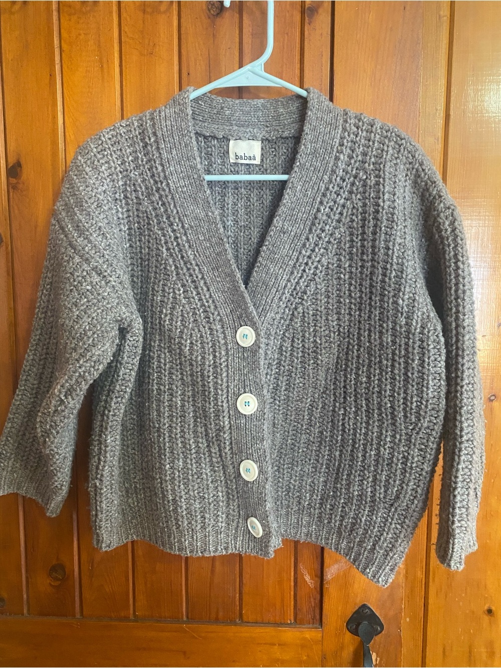 Babaa no 19 mini cardigan dark mist